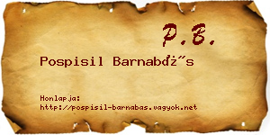 Pospisil Barnabás névjegykártya